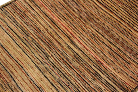 handmade Modern Gabbeh Beige Brown Hand Knotted RECTANGLE 100% WOOL area rug 3' x 5'