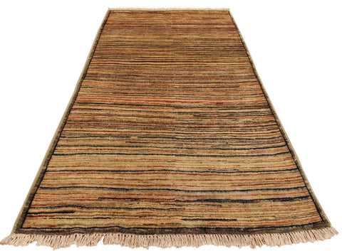 handmade Modern Gabbeh Beige Brown Hand Knotted RECTANGLE 100% WOOL area rug 3' x 5'