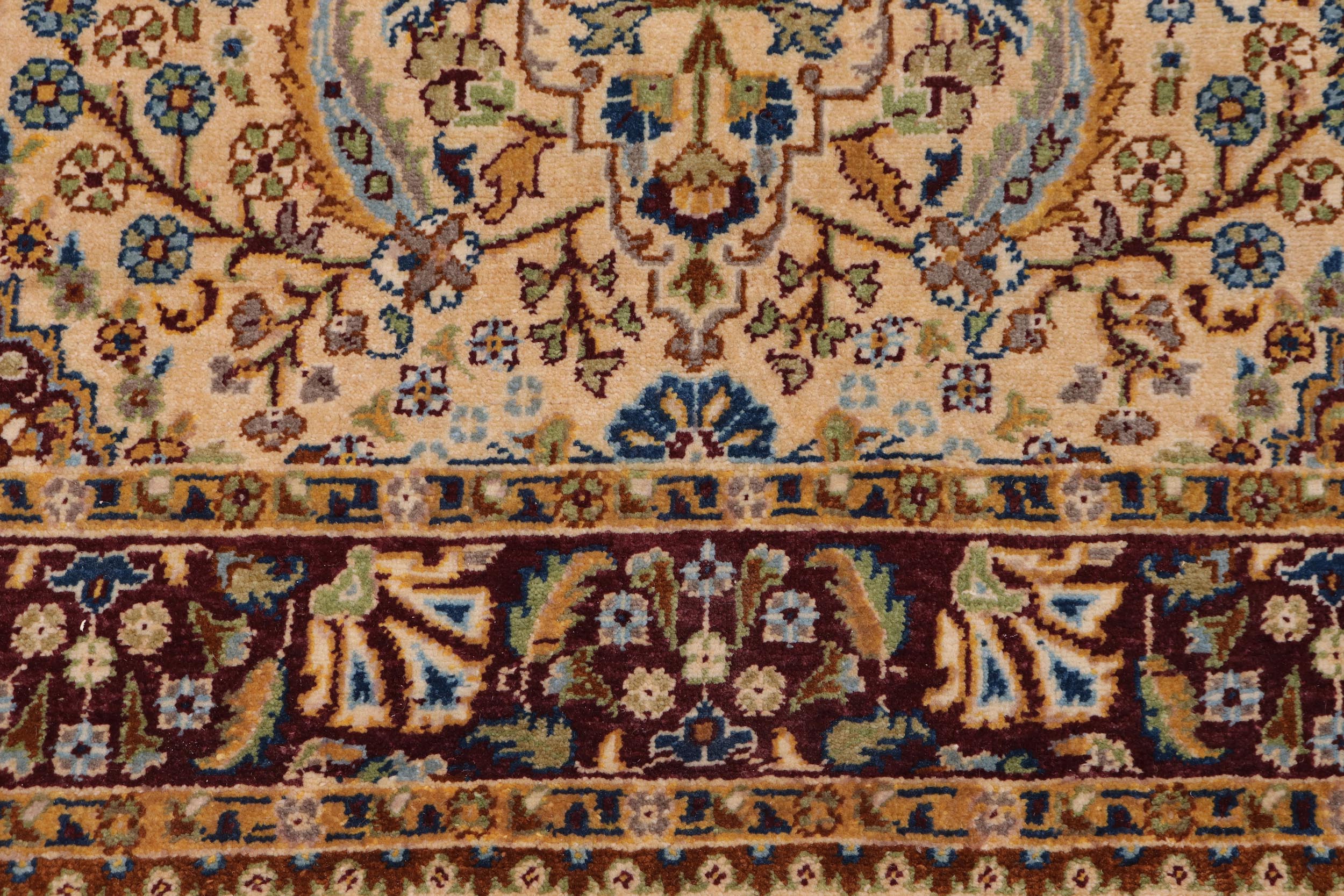 handmade Traditional Design Tan Red Hand Knotted RECTANGLE 100% WOOL area rug 3' x 5'