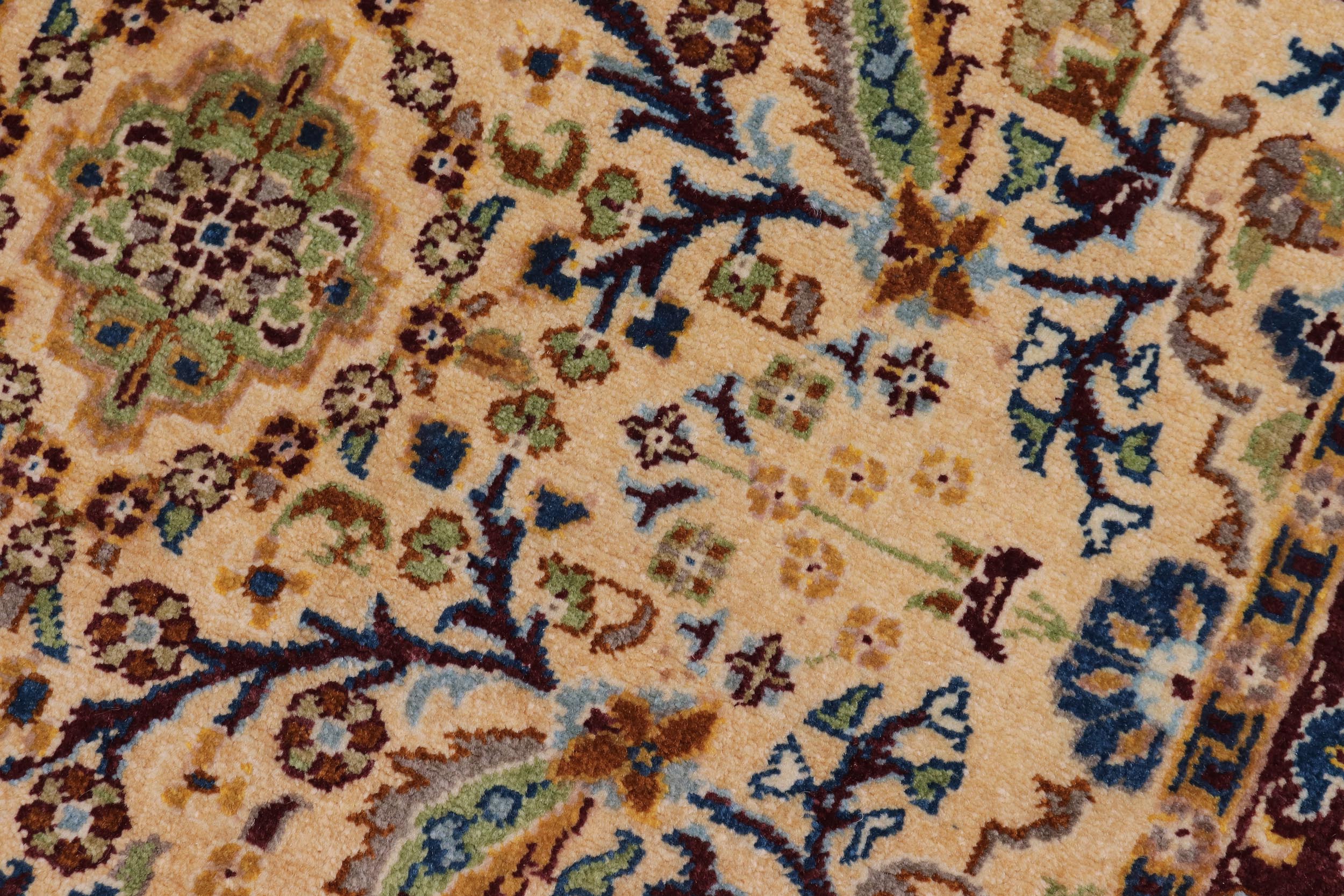 handmade Traditional Design Tan Red Hand Knotted RECTANGLE 100% WOOL area rug 3' x 5'