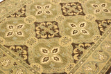 handmade Transitional Kafkaz Brown Green Hand Knotted RECTANGLE 100% WOOL area rug 4 x 7