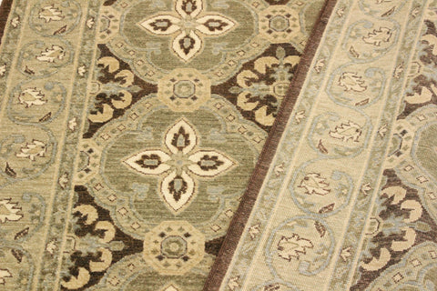 handmade Transitional Kafkaz Brown Green Hand Knotted RECTANGLE 100% WOOL area rug 4' x 7'