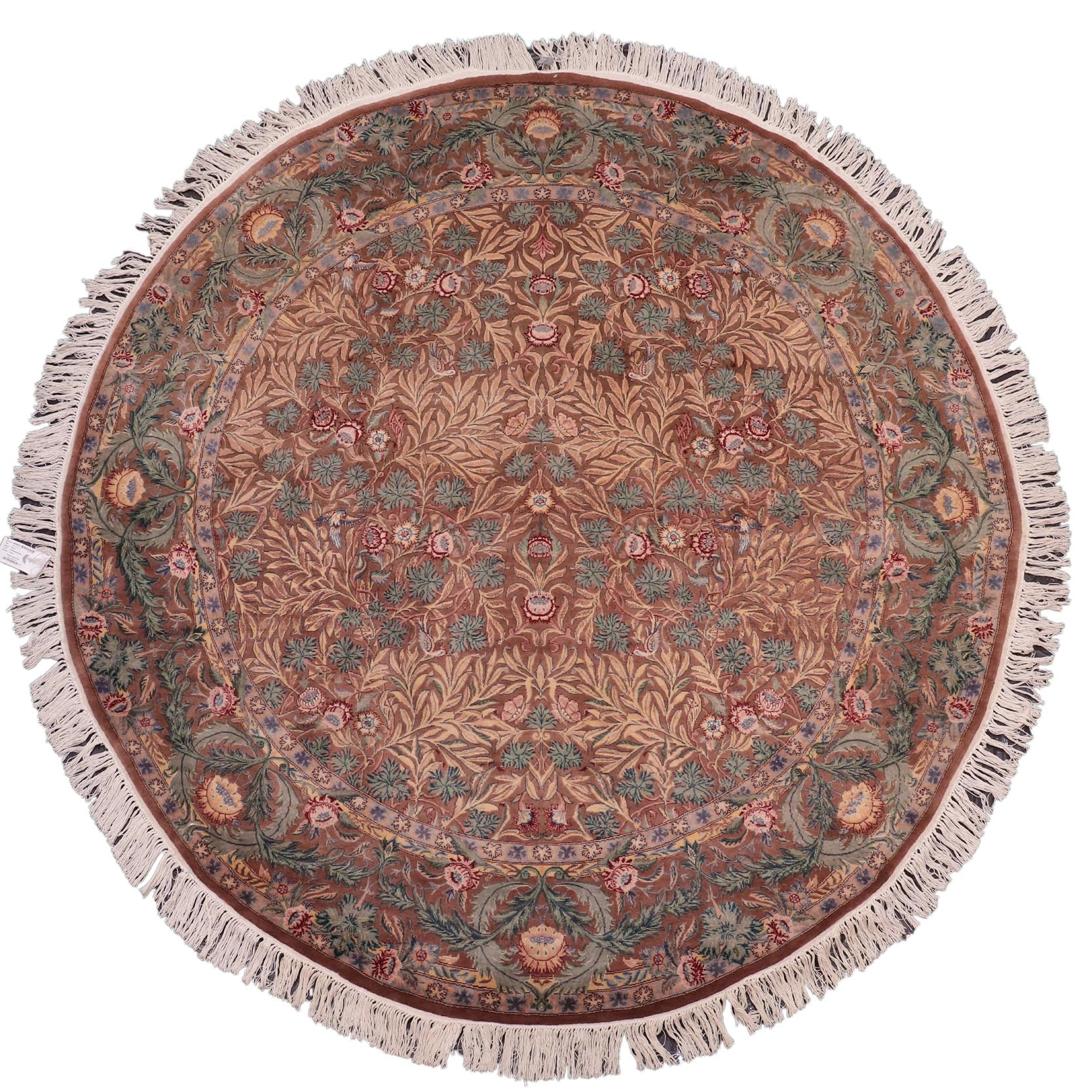 handmade Traditional Imran Brown Green Hand Knotted ROUND 100% WOOL area rug 8'x8'
