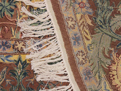 handmade Traditional Imran Brown Green Hand Knotted ROUND 100% WOOL area rug 8x8