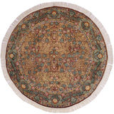 handmade Traditional Imran Brown Green Hand Knotted ROUND 100% WOOL area rug 8x8