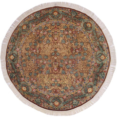 handmade Traditional Imran Brown Green Hand Knotted ROUND 100% WOOL area rug 8x8