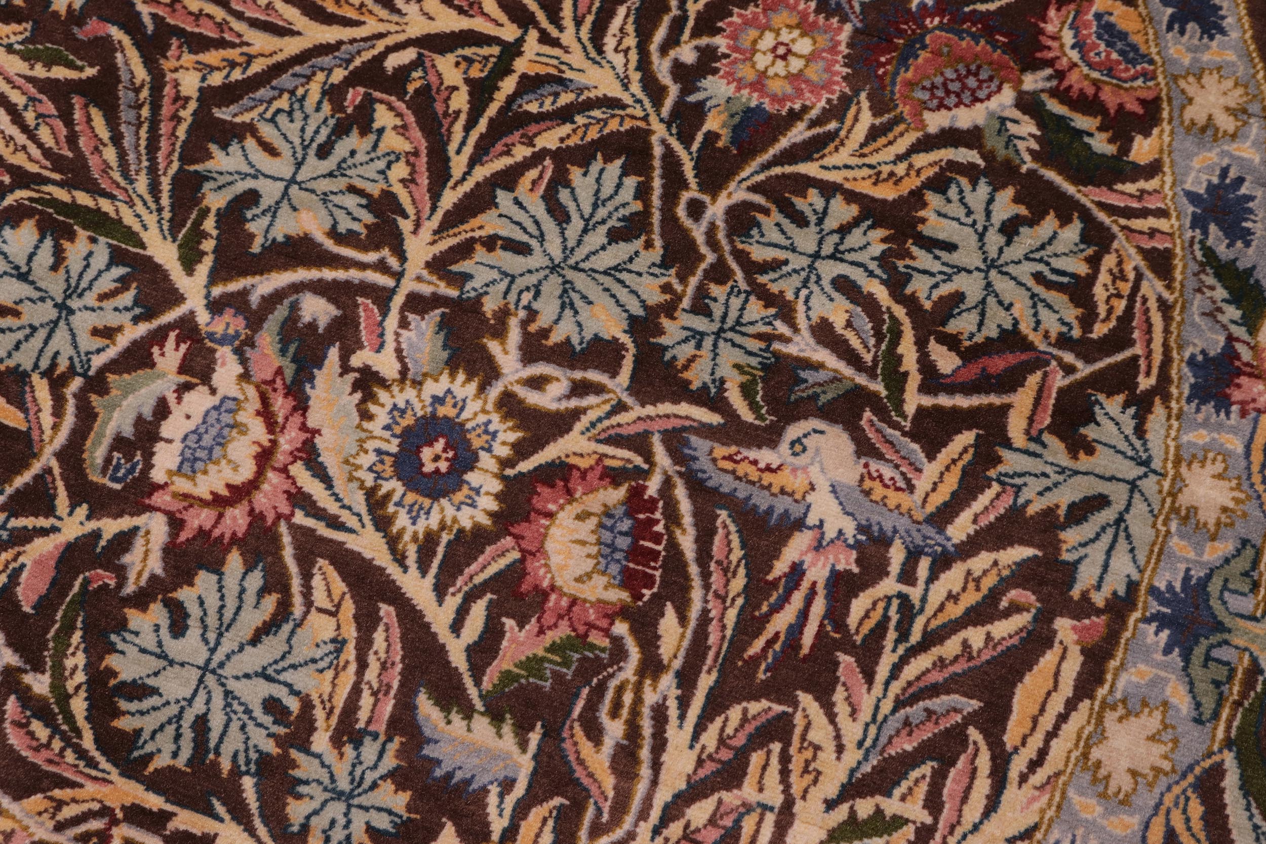 handmade Traditional Imran Brown Gray Hand Knotted ROUND 100% WOOL area rug 6' x 6'