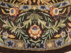 handmade Traditional Imran Brown Gray Hand Knotted ROUND 100% WOOL area rug 6x6