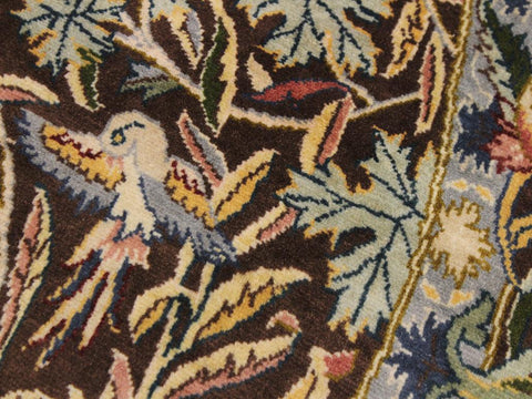 handmade Traditional Imran Brown Gray Hand Knotted ROUND 100% WOOL area rug 6x6