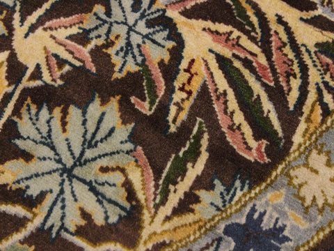 handmade Traditional Imran Brown Gray Hand Knotted ROUND 100% WOOL area rug 6x6