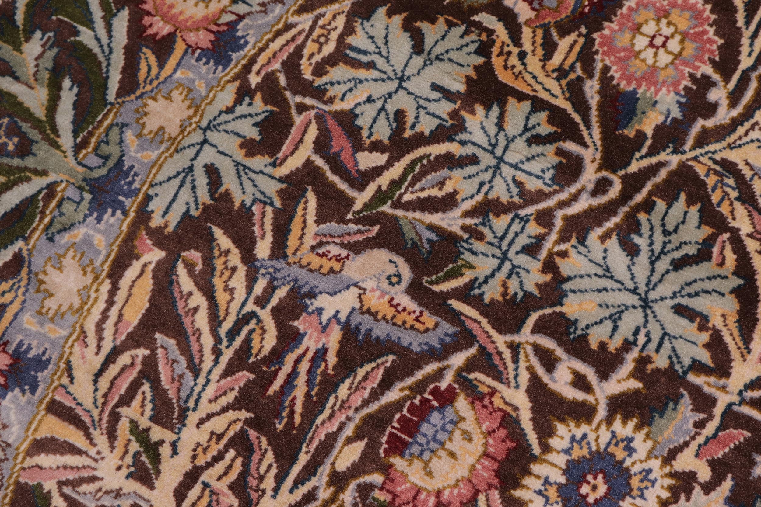 handmade Traditional Imran Brown Gray Hand Knotted ROUND 100% WOOL area rug 6' x 6'