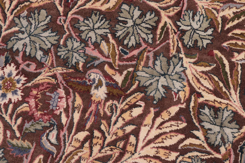 handmade Traditional Imran Brown Gray Hand Knotted ROUND 100% WOOL area rug 8' x 8'