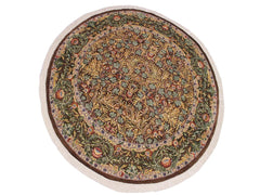 handmade Traditional Imran Brown Gray Hand Knotted ROUND 100% WOOL area rug 8x8