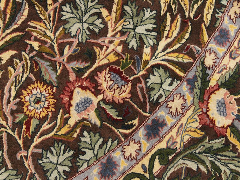 handmade Traditional Imran Brown Gray Hand Knotted ROUND 100% WOOL area rug 8x8