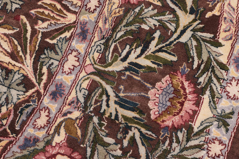 handmade Traditional Imran Brown Gray Hand Knotted ROUND 100% WOOL area rug 8' x 8'