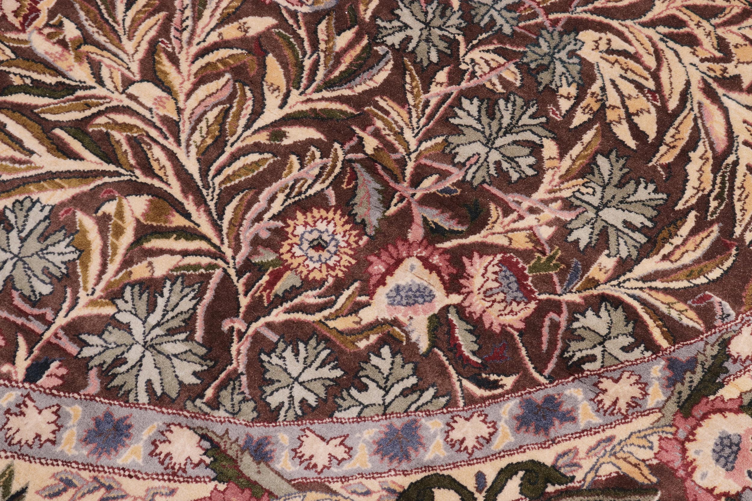 handmade Traditional Imran Brown Gray Hand Knotted ROUND 100% WOOL area rug 8' x 8'