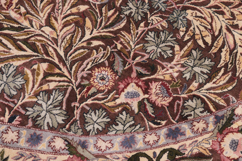 handmade Traditional Imran Brown Gray Hand Knotted ROUND 100% WOOL area rug 8' x 8'