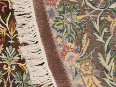 handmade Traditional Imran Brown Gray Hand Knotted ROUND 100% WOOL area rug 8x8