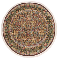 handmade Traditional Imran Brown Gray Hand Knotted ROUND 100% WOOL area rug 8x8