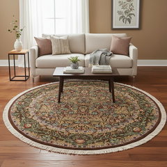 Imran Heritage Marqueri Brown/Gray Wool Round - 8'0''X8'4''