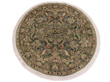 handmade Traditional Nagi Lt. Green Gray Hand Knotted ROUND 100% WOOL area rug 6x6
