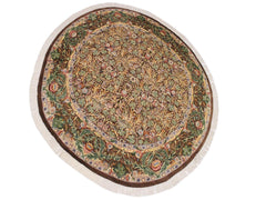 handmade Traditional Imran Brown Gray Hand Knotted ROUND 100% WOOL area rug 8x8