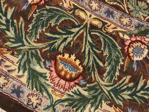 handmade Traditional Imran Brown Gray Hand Knotted ROUND 100% WOOL area rug 8x8