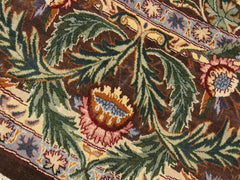 handmade Traditional Imran Brown Gray Hand Knotted ROUND 100% WOOL area rug 8x8