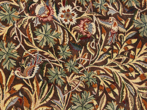 handmade Traditional Imran Brown Gray Hand Knotted ROUND 100% WOOL area rug 8x8