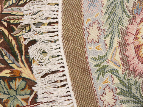 handmade Traditional Imran Brown Gray Hand Knotted ROUND 100% WOOL area rug 8x8