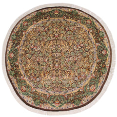 handmade Traditional Imran Brown Gray Hand Knotted ROUND 100% WOOL area rug 8x8