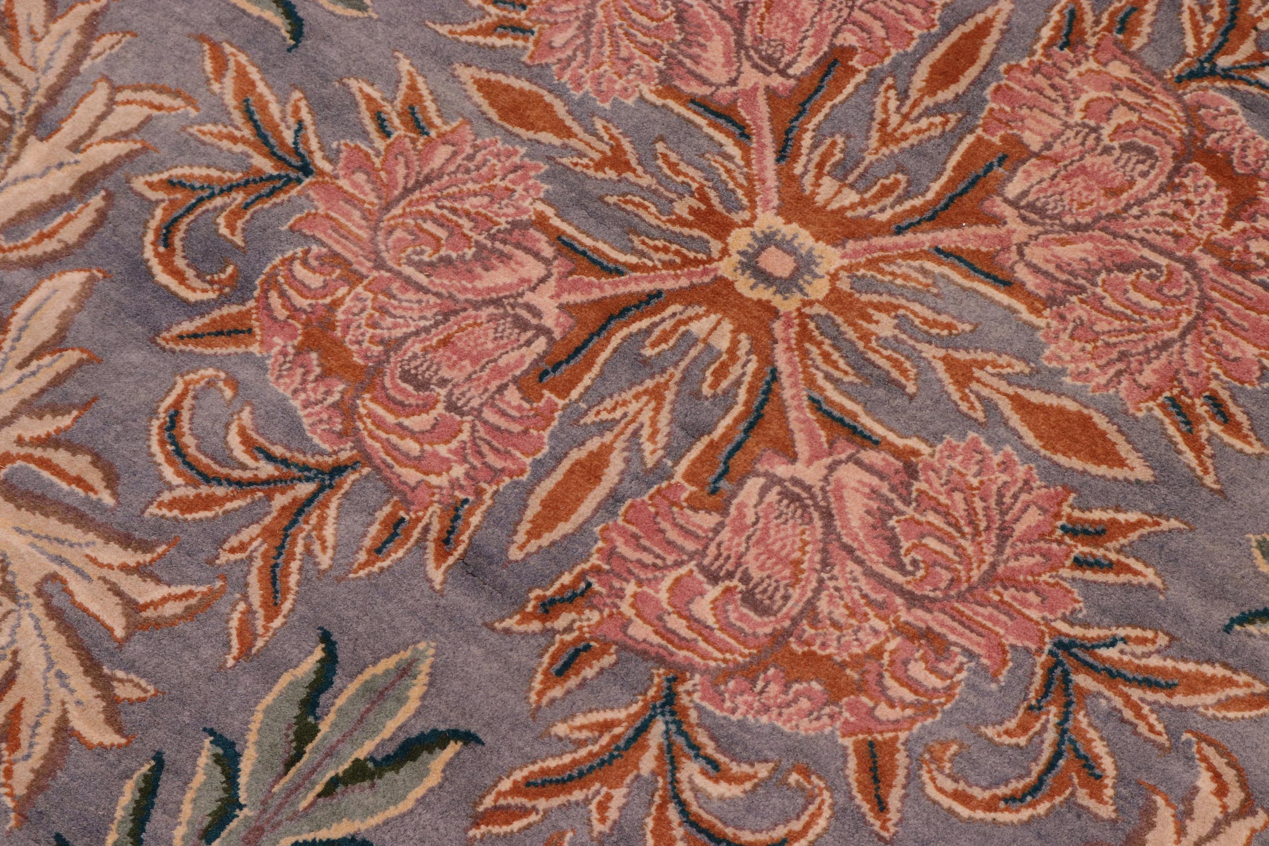 handmade Traditional Nayagra Gray Pink Hand Knotted ROUND 100% WOOL area rug 8' x 8'