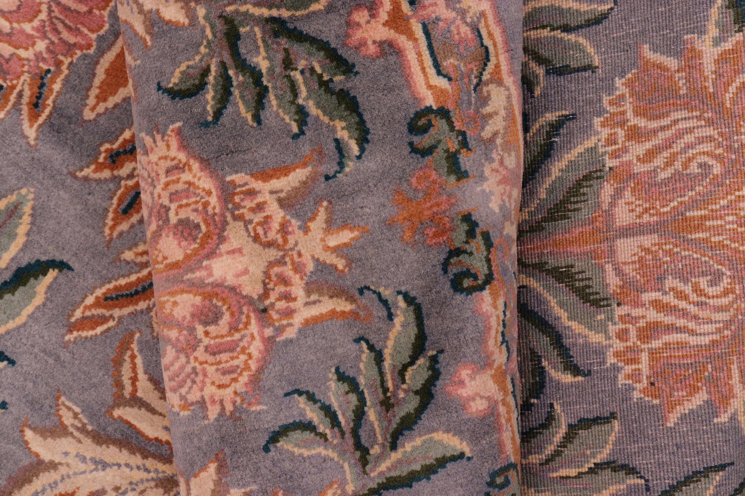 handmade Traditional Nayagra Gray Pink Hand Knotted ROUND 100% WOOL area rug 8' x 8'