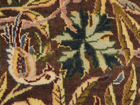 handmade Traditional Imran Brown Gray Hand Knotted ROUND 100% WOOL area rug 8x8