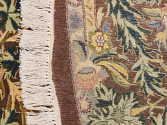 handmade Traditional Imran Brown Gray Hand Knotted ROUND 100% WOOL area rug 8x8