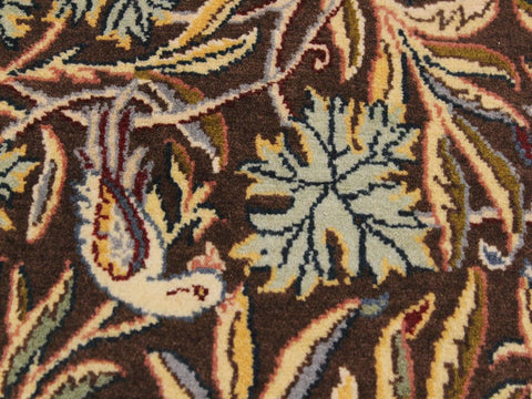 handmade Traditional Imran Brown Gray Hand Knotted ROUND 100% WOOL area rug 6x6