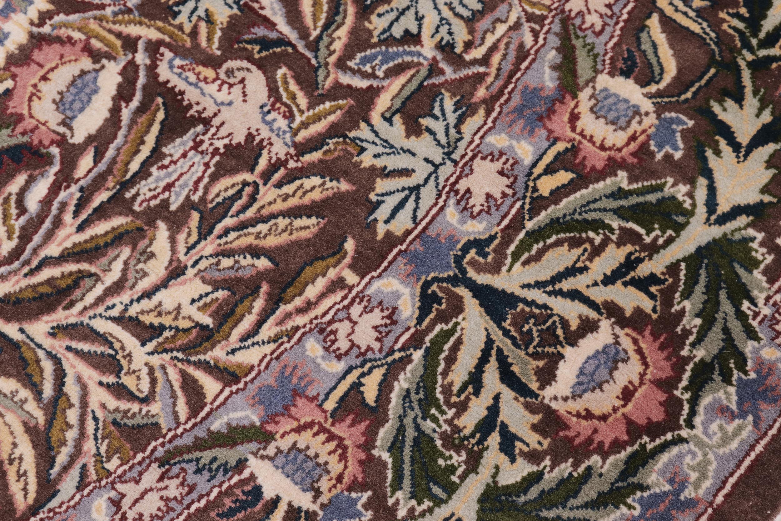 handmade Traditional Imran Brown Gray Hand Knotted ROUND 100% WOOL area rug 6' x 6'