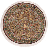 handmade Traditional Imran Brown Gray Hand Knotted ROUND 100% WOOL area rug 6x6