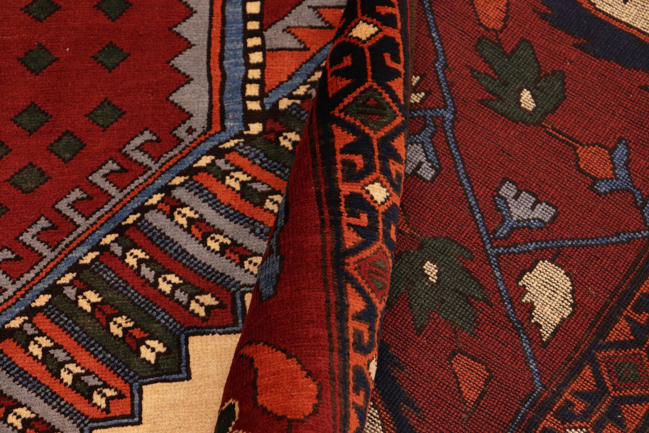 handmade Geometric Kargahi Beige Rust Hand Knotted RECTANGLE 100% WOOL area rug 10' x 13'