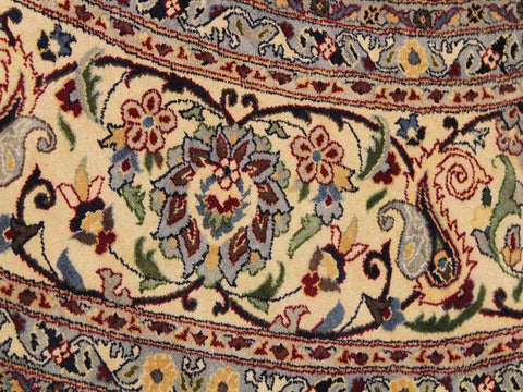 handmade Traditional Abasi Afsha Green Beige Hand Knotted ROUND 100% WOOL area rug 8x8