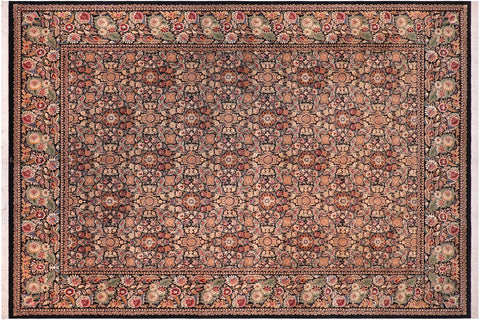 handmade Transitional Doop Black Black Hand Knotted RECTANGLE 100% WOOL area rug 12x17