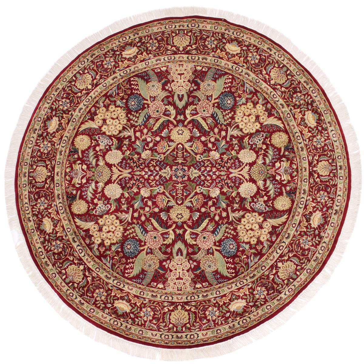 handmade Traditional Nagi Red Pink Hand Knotted ROUND 100% WOOL area rug 8x8
