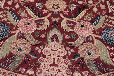 handmade Traditional Nagi Red Pink Hand Knotted ROUND 100% WOOL area rug 8' x 8'