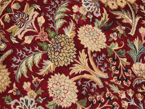 handmade Traditional Nagi Red Pink Hand Knotted ROUND 100% WOOL area rug 8x8