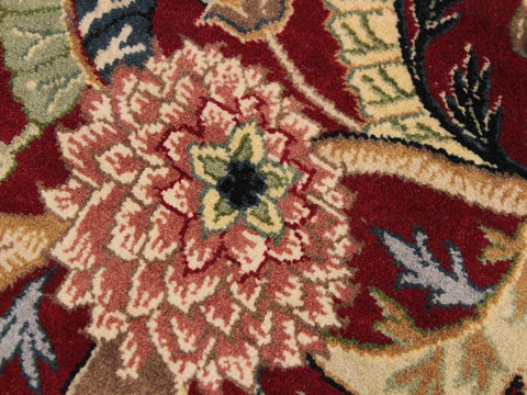 handmade Traditional Nagi Red Pink Hand Knotted ROUND 100% WOOL area rug 8x8