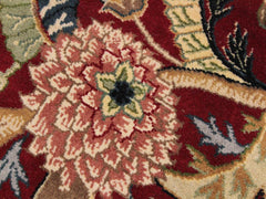 handmade Traditional Nagi Red Pink Hand Knotted ROUND 100% WOOL area rug 8x8