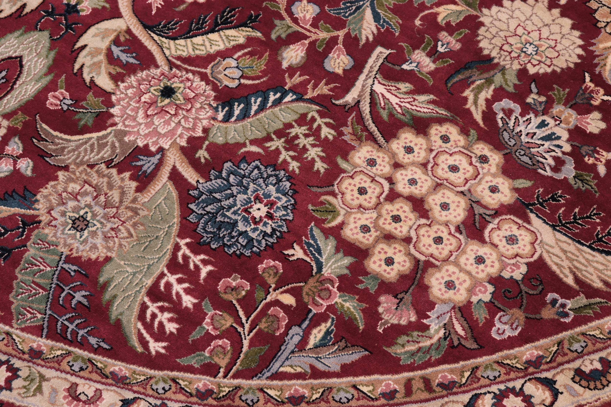 handmade Traditional Nagi Red Pink Hand Knotted ROUND 100% WOOL area rug 8' x 8'