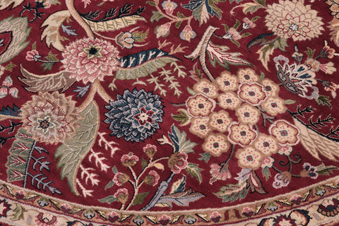 handmade Traditional Nagi Red Pink Hand Knotted ROUND 100% WOOL area rug 8' x 8'