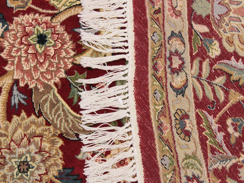 handmade Traditional Nagi Red Pink Hand Knotted ROUND 100% WOOL area rug 8x8