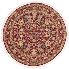 handmade Traditional Nagi Red Pink Hand Knotted ROUND 100% WOOL area rug 8x8